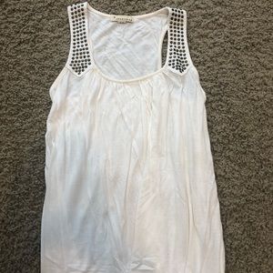Studded off-white tank top